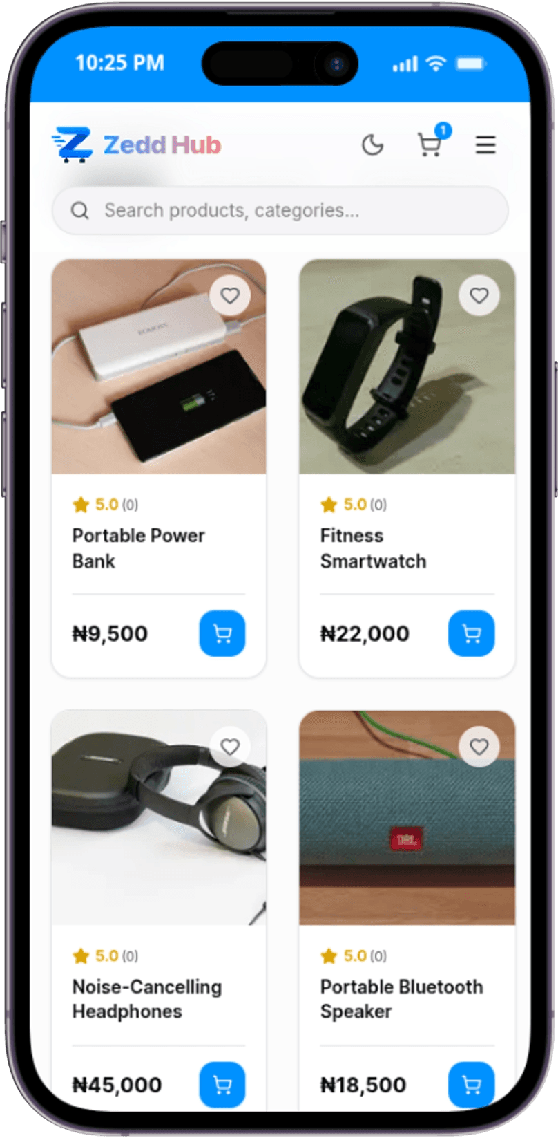 Electronics & Gadgets products on a Zeddhub store